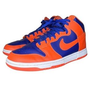 Nike Men's High-Top Athletic Sneakers - Orange and Blue